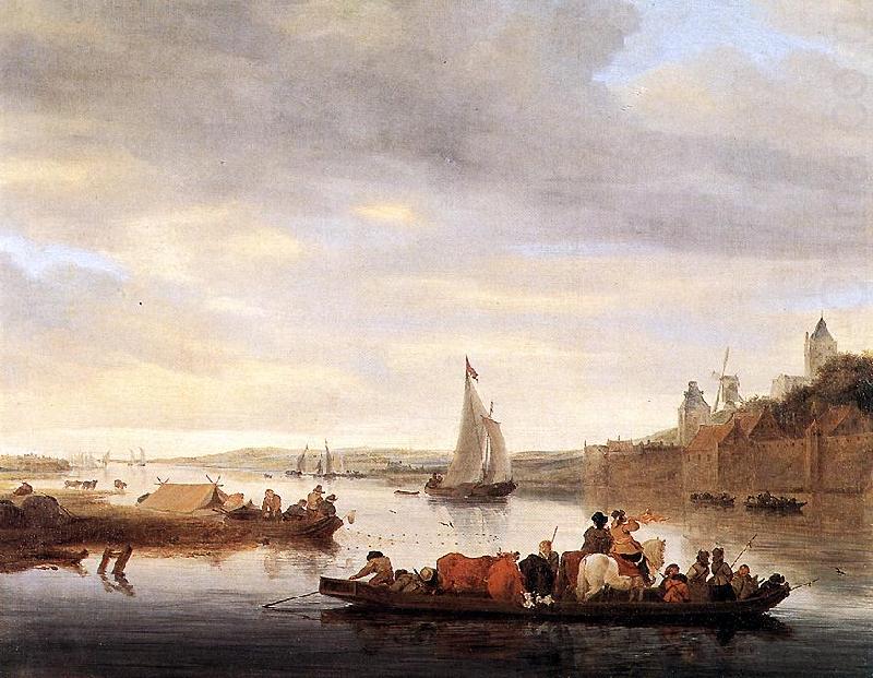 The Crossing at Nimwegen af, RUYSDAEL, Salomon van